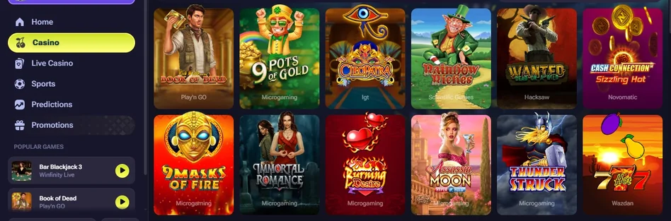 Browse casino slot lobby